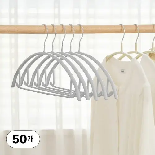 얼라이브즈 논슬립 어깨뿔방지 멀티 코팅 라운드 니트 옷걸이- 화이트, 50개