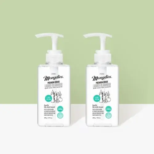 1+1 몽디에스 젖병세척 과일 유아 1등급 안전한 신생아 아기 대용량 1종 천연 주방세제 500ml