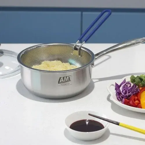 AMT 샤프 통5중 스마트쿡 이유식냄비 316Ti 스텐 편수냄비 18cm