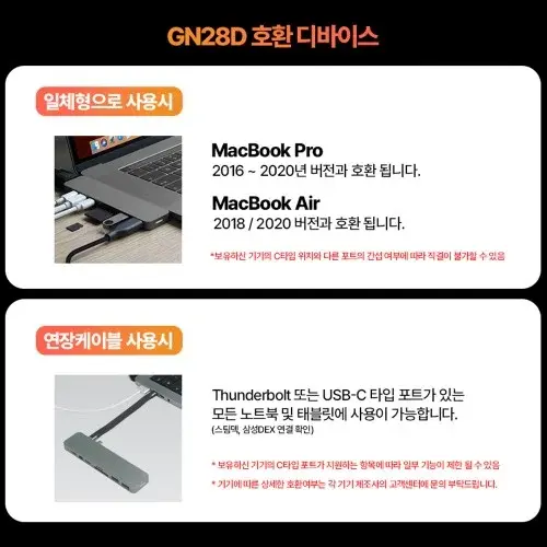하이퍼드라이브 GN28N 6in2 맥북에어 맥북프로 100W멀티 썬더볼트 USB 맥북허브