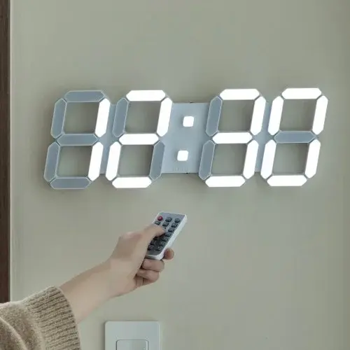플라이토 국산 5세대 인테리어 벽시계 LED 무소음 거실 개업 집들이 선물 전자 디지털 벽걸이시계