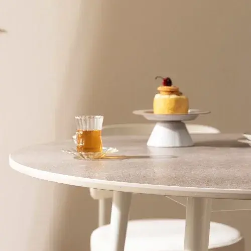 라움에스알 제나 양면 포세린 원형 세라믹 주방 식탁 4인용 테이블 1000