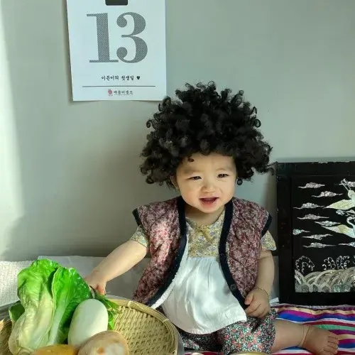 [소품대여] 툴리툴리 복고아줌마 컨셉 아기 셀프 촬영 50일 200일 300일 포토박스