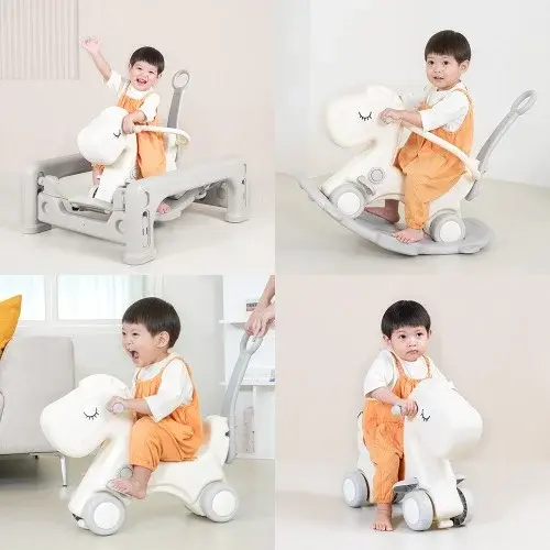 보아르 아가홀스 스프링카 무소음 4in1 아기 붕붕카 스프링 흔들말 세트