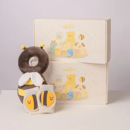 아가드 백일선물세트 3종 (머리보호대+무릎보호대+축하엽서) 아이쿵 아기 머리쿵 보호대