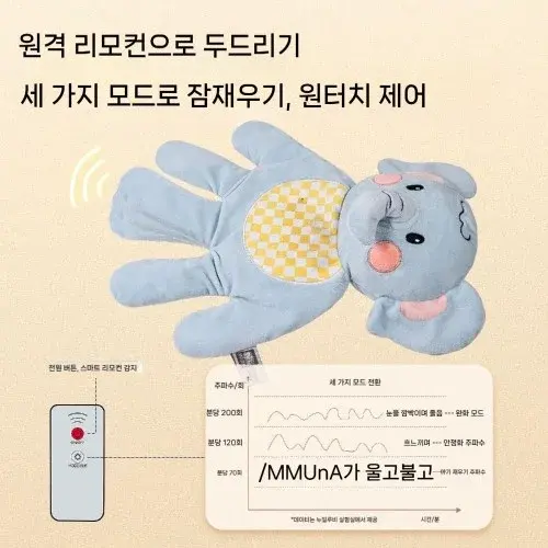 이리야 자동 토닥토닥 아기 재우는 수면 유아 바디필로우 쿠션 봉제인형