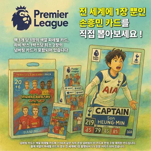 파니니 2025 EPL PLUS 축구카드 멀티팩 (손흥민 블랙카드 랜덤)