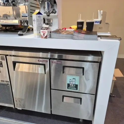 서랍식냉장고 우유 테이블 서랍형 냉장 냉동고 간냉식 카페 디지털 올스텐 터보에어 900