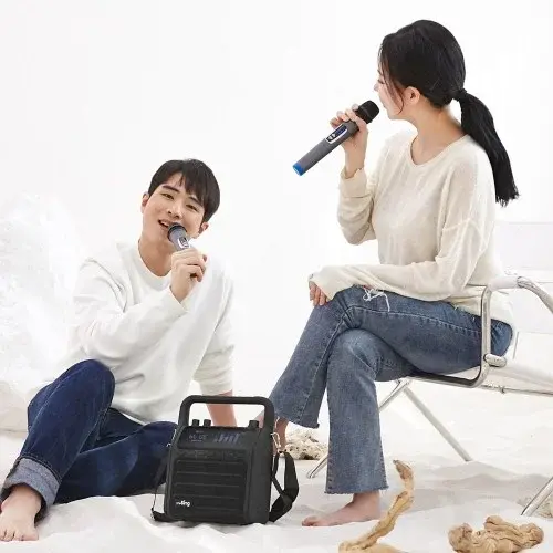 블루투스 스피커 마이크 휴대용 고출력 버스킹 스피커 노래방 무선 미니
