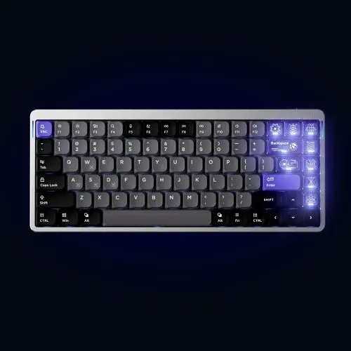 NUPHY AIR75 HE 기계식키보드 래피드 트리거 게이밍 스페이스 실버, 자석축(제이드)