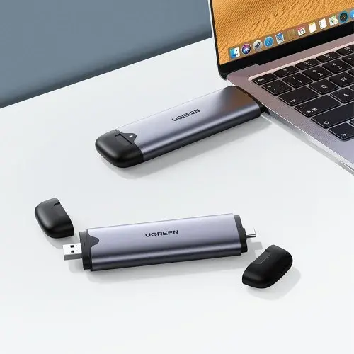 유그린 M.2 NVMe SSD 듀얼 USB A C타입 외장케이스, CM353
