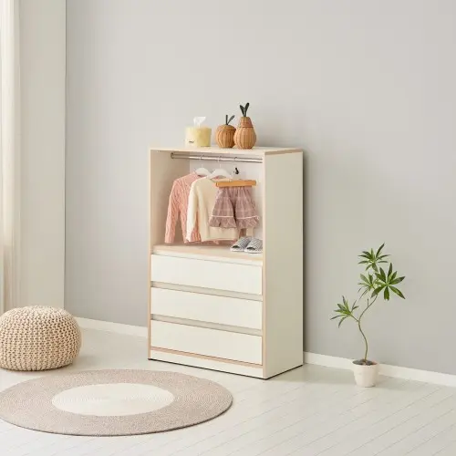 아이니 주니어장 아기 서랍장 아이방 키즈 어린이 옷장 800x400x1208mm, 크림