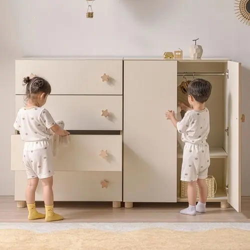 아기 옷장 세트 서랍장 어린이 옷장 베이비장 키즈장 1600x500x1050, 내추럴콤비